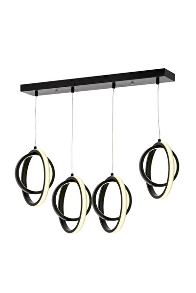 Eray Aydınlatma 1909-4 Siyah Sıralı 4 Lü Led Avize