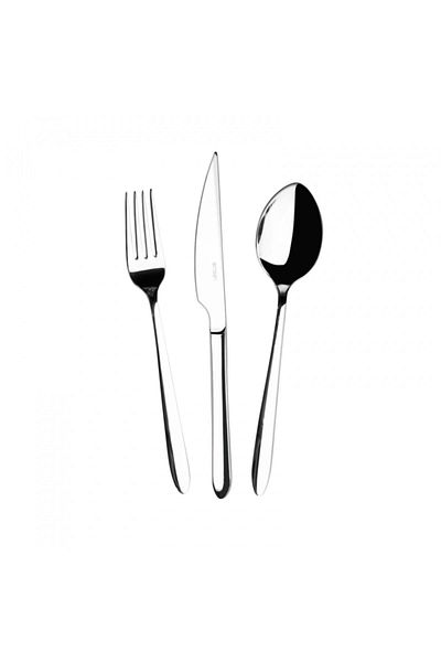 Emsan 6-Person Plain Knife Set - Std Moonlight, 18 Pieces Classic