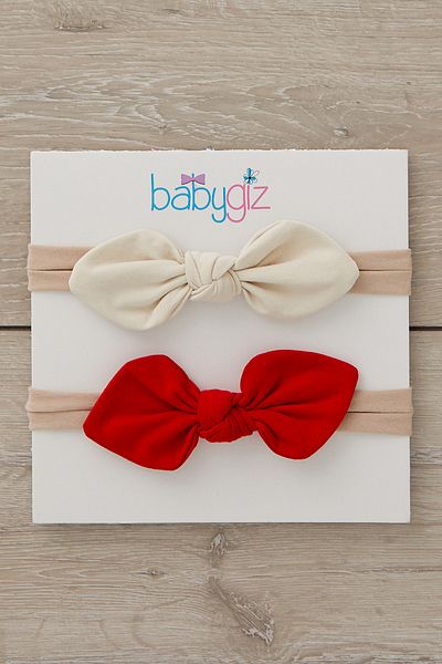 Babygiz Handmade Soft Style Thin Tie Natural Cotton Combed Cotton Baby Kids Girls Bandana Red White 2-Piece