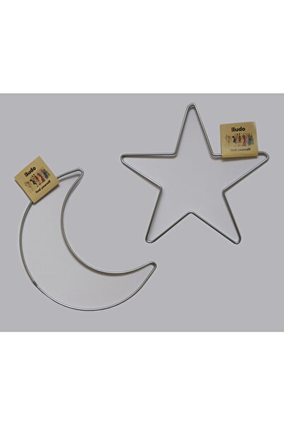 Enludo Metal Macrame Moon Star Set 25 Cm Galvanized Pulley Dream Catcher