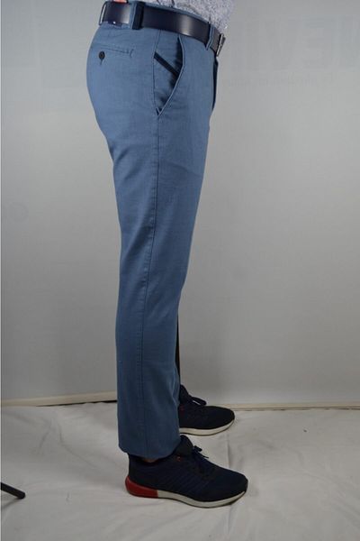 Bomonti Pantaloni din bumbac cu aspect de in, cu buzunar lateral
