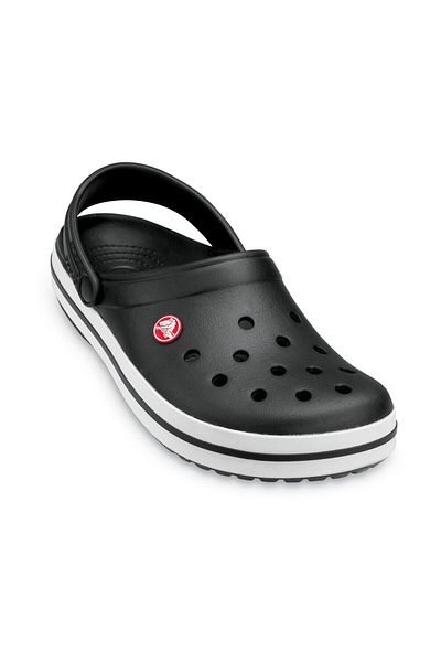 Crocs Παντόφλες Unisex Crocband Black Edge Ασπρόμαυρες ριγέ παντόφλες 11016-001