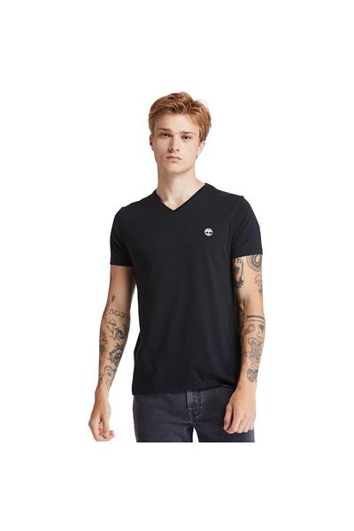 Timberland Μαύρο ανδρικό μπλουζάκι SS DUNSTAN RIVER JERSEY V101096718
