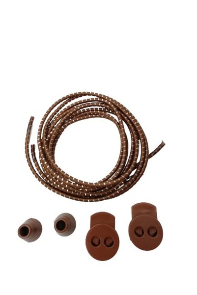Foottab Practical Locked Flexible Shoelaces 100 cm Brown