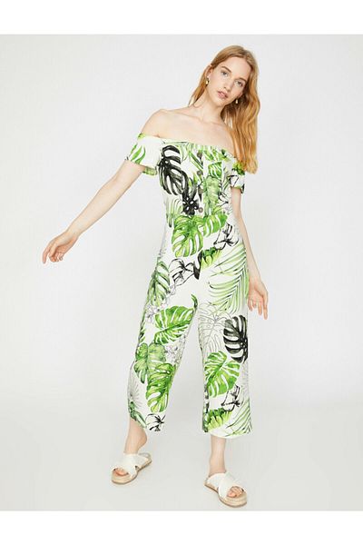 Koton Damen-Jumpsuit mit Blumenmuster