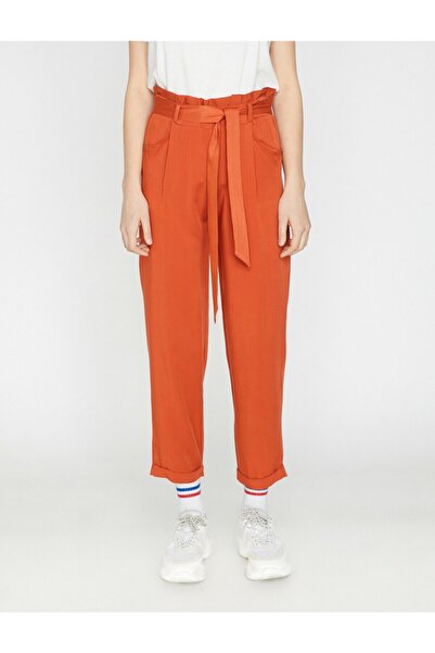Koton Women's Red Trousers 9YAL48057IW