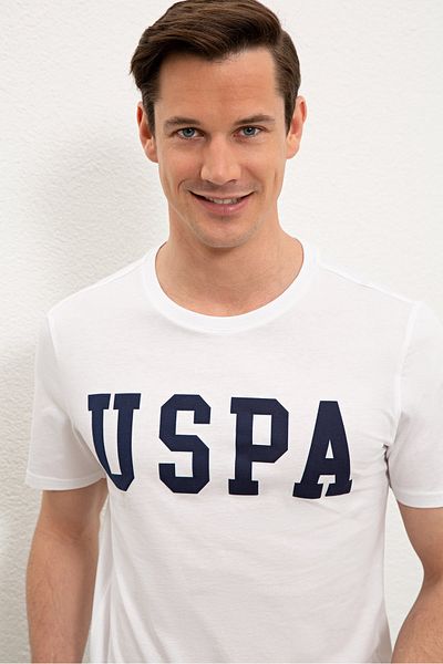 U.S. Polo Assn. Ανδρικό λευκό μπλουζάκι