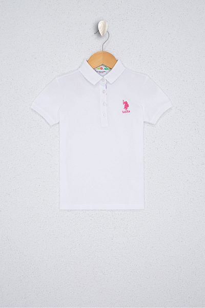 U.S. Polo Assn. Λευκό κοριτσίστικο μπλουζάκι