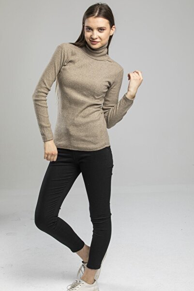 KAREN BUTİK Milky Brown Fisherman Knitwear Sweater