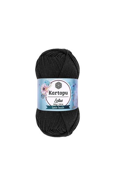 Kartopu Lotus Black K940 Satin Hand Knitting Thread Antipill+microfiber 100gr
