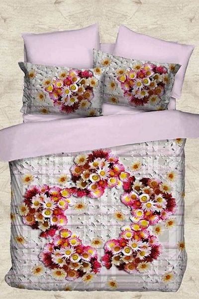 Firuze Double 3D Duvet Cover Set Bouquet Pattern