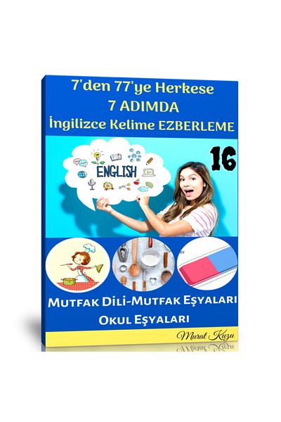 Enine Boyuna Eğitim 16 Words 7 Steps English Memorization Book - Transverse Longitudinal Training