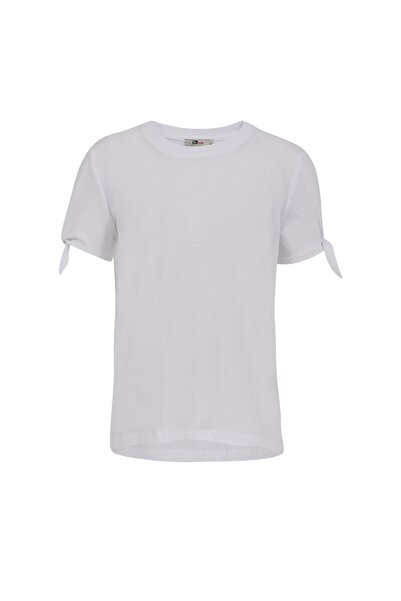 Ltb Λευκό μπλουζάκι με λεπτομέρεια με κορδόνια