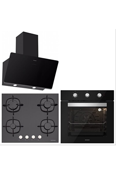 Silverline Ankastre Set Siyah Cam Bo6503b01-cs5436b01-3457 Soho 60