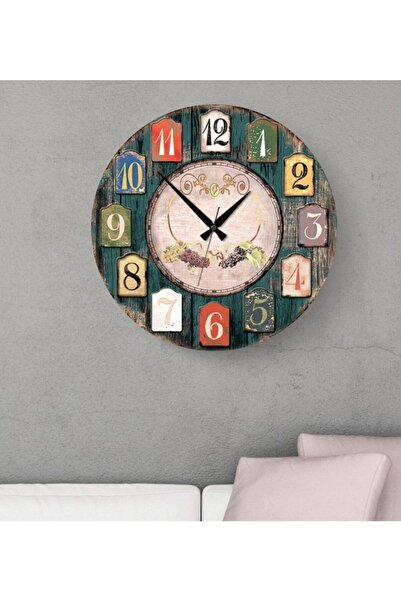 Bk Gift Home Dekoratif Retro 45cm Mdf Duvar Saati