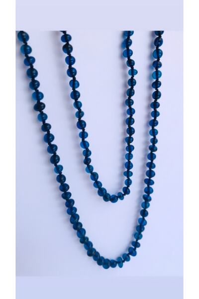 NİSSBEBE مجموعة قلادة من الياقوت الأزرق للأم والطفل