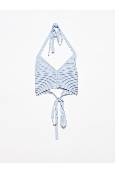 Dilvin 1011 Zadní krajkový úplet Bustier-blue