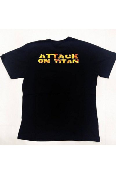 Atlantis Unisex Black Attack On Titan (fire) T-shirt