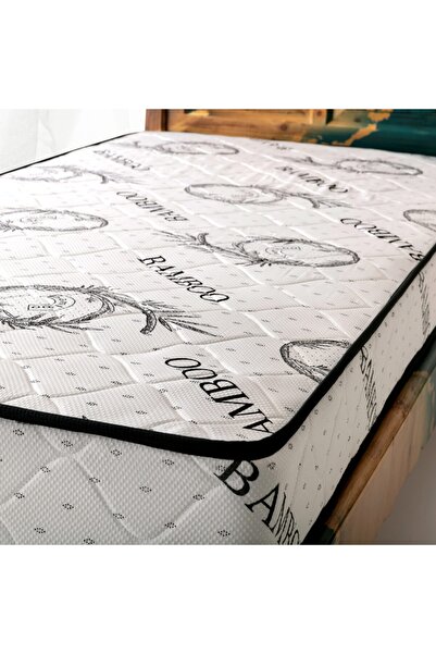 POOLY Ortopedik Tek Kişilik Bambu Desenli Yaylı Yatak 90x190