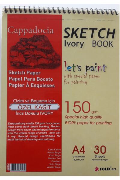 Folix Cappadocia Sketch Ivory A4 Spiralli 150 gr Eskiz Defteri