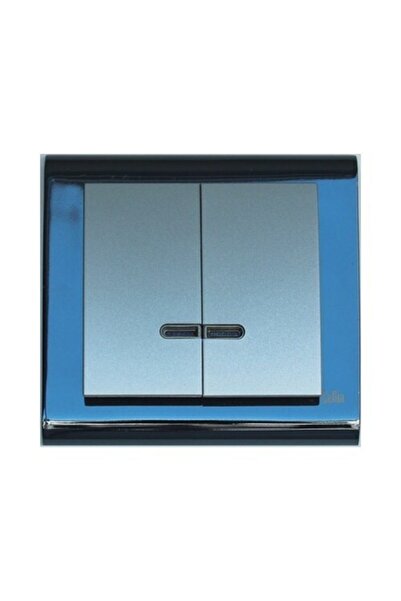 MAKEL Cellia Işıklı Komütatör Gümüş Kapak Füme Çerçeve