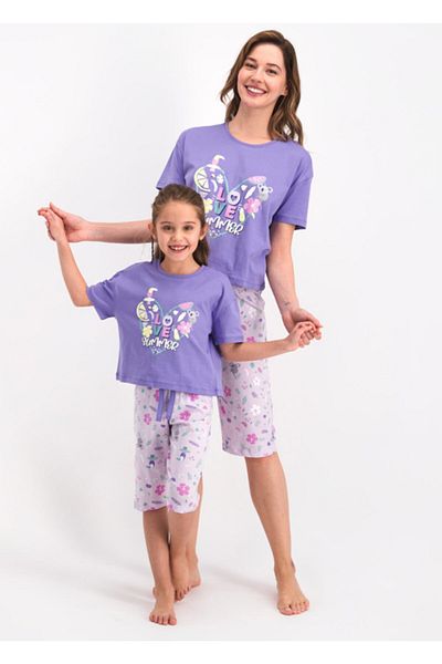 ROLY POLY Mother - Daughter Summer Love Summer Purple Girl Capri Suit Rp2477