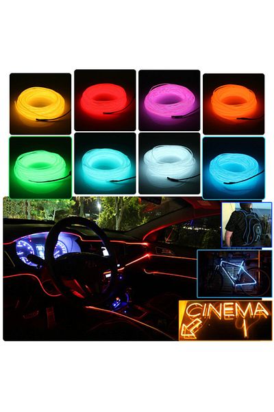 C9 In-Car Neon LED Rope Led Torpedo LED 2 Meters White
