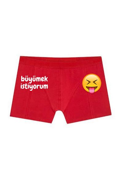 BoxerMasters Red Men's Boxers - I Want to Grow Up Printed