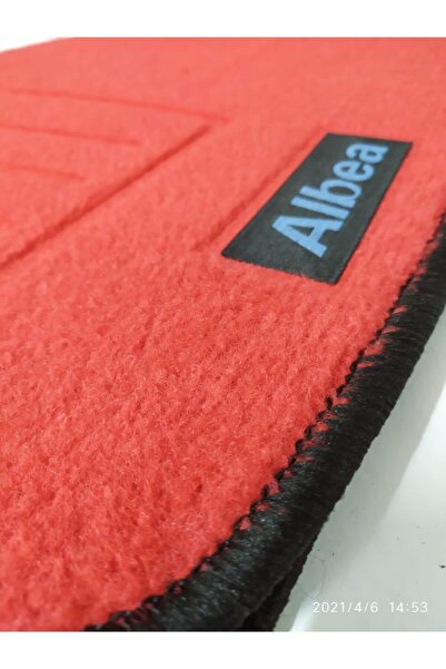 ENGAKSESUAR Albea Logolu Orjinal Mugen Kırmızı Halı Paspas Birebir Kesim 4 Parça