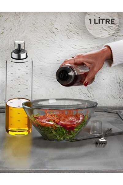 VİP AHMET Tekli Borosilikat Damlatmaz 1 Lt Yağlık Yağdanlık