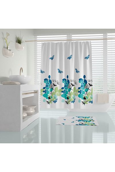 Zethome Perdeaua de baie 1x180x200 Perdeaua de dus cu o singura aripa Inel Cadou Perdeaua de cabina de dus Spring