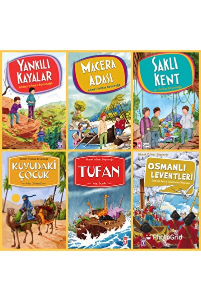 Genç Timaş Ahmet Yılmaz Boyunağa 6 Kitap Yankılı Kayalar-macera Adası-saklı Kent-kuyudaki Çocuk-tufan-o.levent.