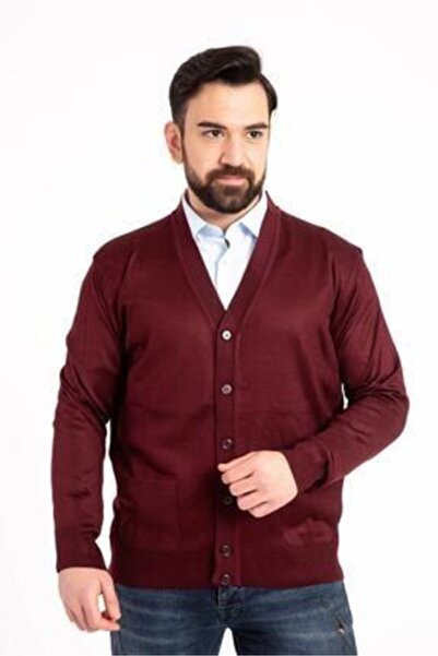 Nacar Erkek Siyah Yün Triko Örme Hırka