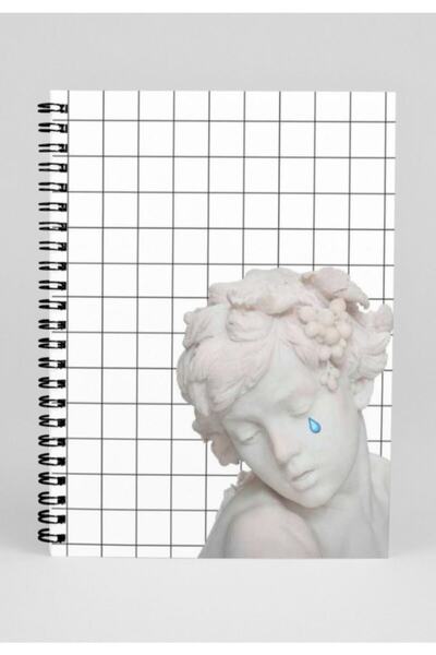 Bikutumutluluk Gift - N0103 A5 Design Spiral Notebook - Sad Sculpture