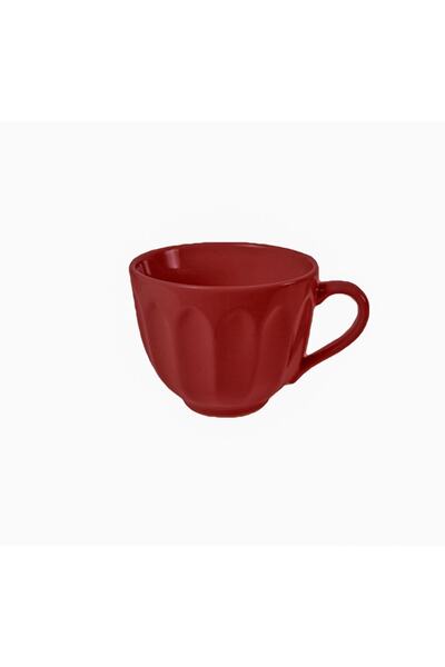 Seramik Jumbo Boy Mug Köşeli Kırmızı - Kupa - Büyük Fincan Kupa