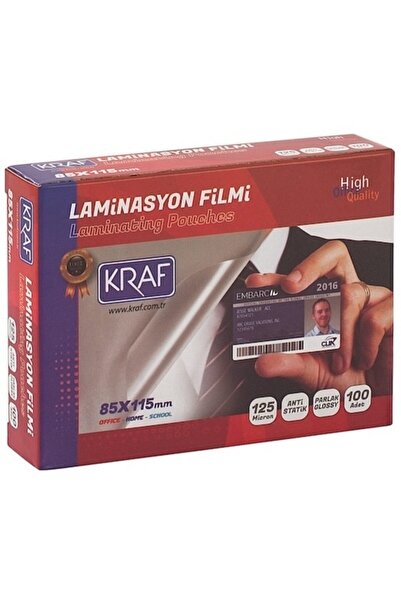 KRAF Laminasyon Pres Filmi 85x115 Mm 125 Micron 100lük