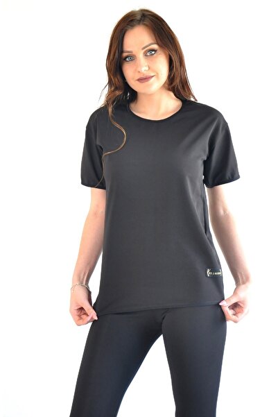 vuvutasarım Θερμικό σετ σάουνας για απώλεια λίπους σε μεγάλο μέγεθος, κοντομάνικο μπλουζάκι και κολάν γυναικείο σετ