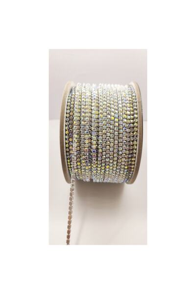 yiğit aksesuar Ss12 3 Mm Kristal Cam Taşlı Sık Şerit Janjan 10 Metre