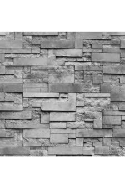 Golden Kurşun Gri Silinebilir Taş Deseli Duvar Kağıdı (5m2)