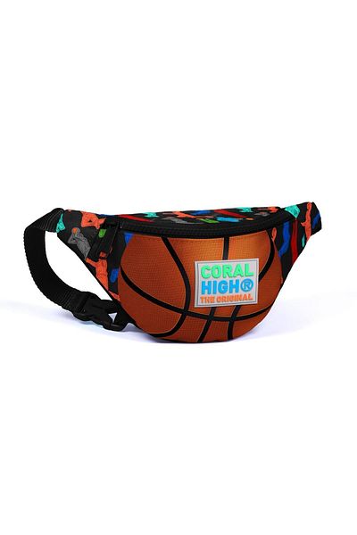 Coral High 22577 Model Kids Black Basketball Ball Waist Bag