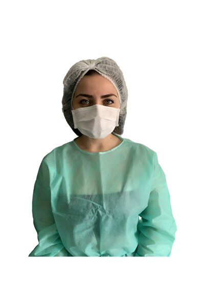 Üç Katlı Filtreli(Meltblown) Yuvarlak Lastikli  Burun Telli Ultrasonik Dikişli Beyaz Maske 50 Adet