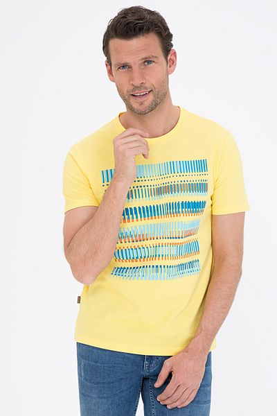 Pierre Cardin Κίτρινο μπλουζάκι με λεπτή εφαρμογή Crew Neck