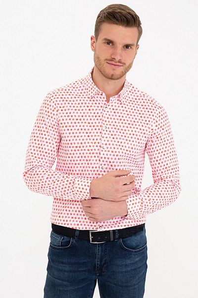 Pierre Cardin Red Slim Fit Shirt
