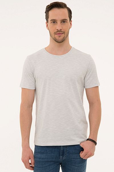 Pierre Cardin Ανοιχτό γκρι Slim Fit Crew T-Shirt