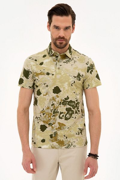 Pierre Cardin Ελαφρύ Χακί Slim Fit Polo T-shirt