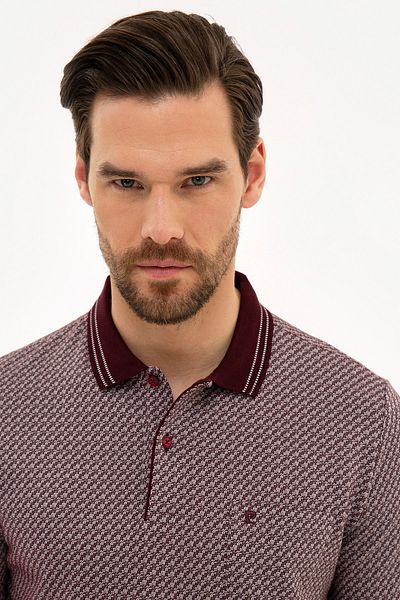 Pierre Cardin Κόκκινο Regular Fit Πόλο Γιακά T-shirt