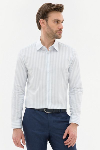 Pierre Cardin Ανοιχτό μπλε πουκάμισο Slim Fit