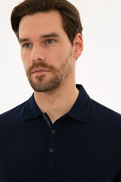 Pierre Cardin Μπλουζάκι Polo Neck Slim Fit Navy Blue
