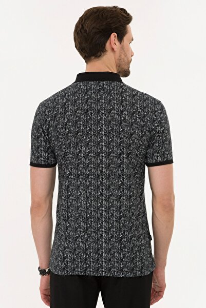 Pierre Cardin Μαύρο Slim Fit T-Shirt Polo λαιμόκοψη