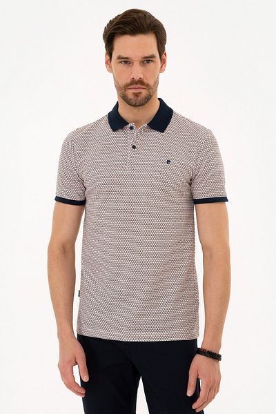 Pierre Cardin Navy Blue Slim Fit Polo Neck T-Shirt